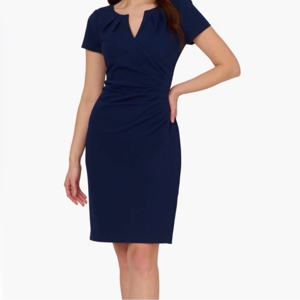 Adrianna Papell Navy Sheath Dress